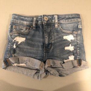 american eagle ripped jean shorts